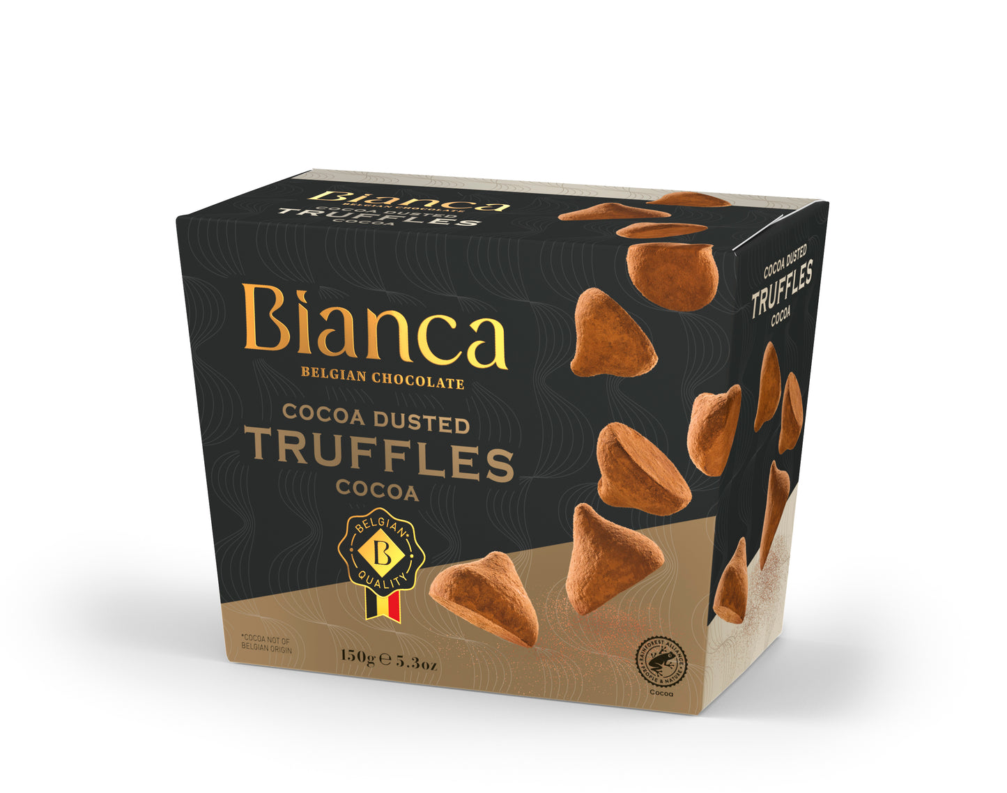Boîte de truffes saupoudrées de cacao