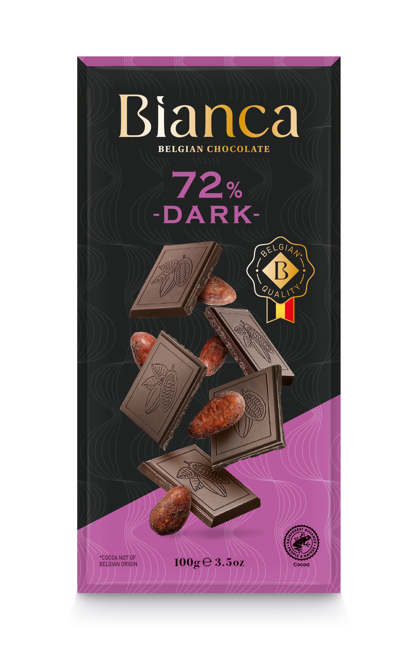 Tablette de chocolat noir à 72% Bianca