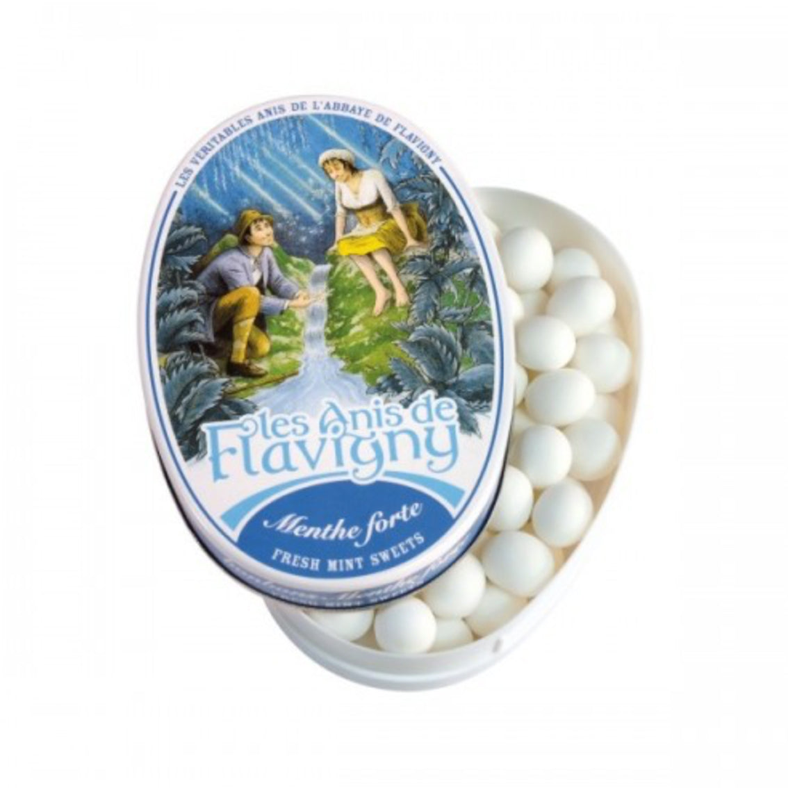 Boîte ovale de bonbons à la menthe et à l'anis