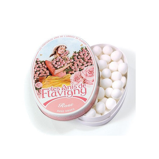 Boîte ovale de bonbons à la rose et à l'anis