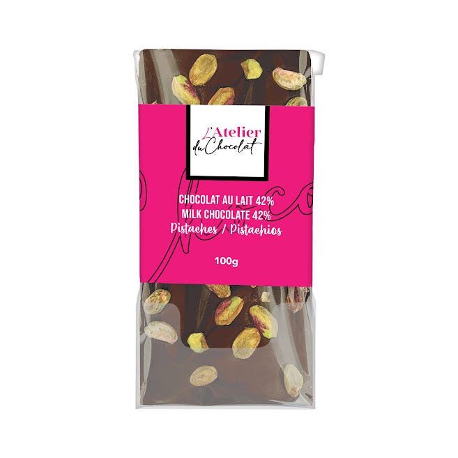 Pistachio with milk chocolate