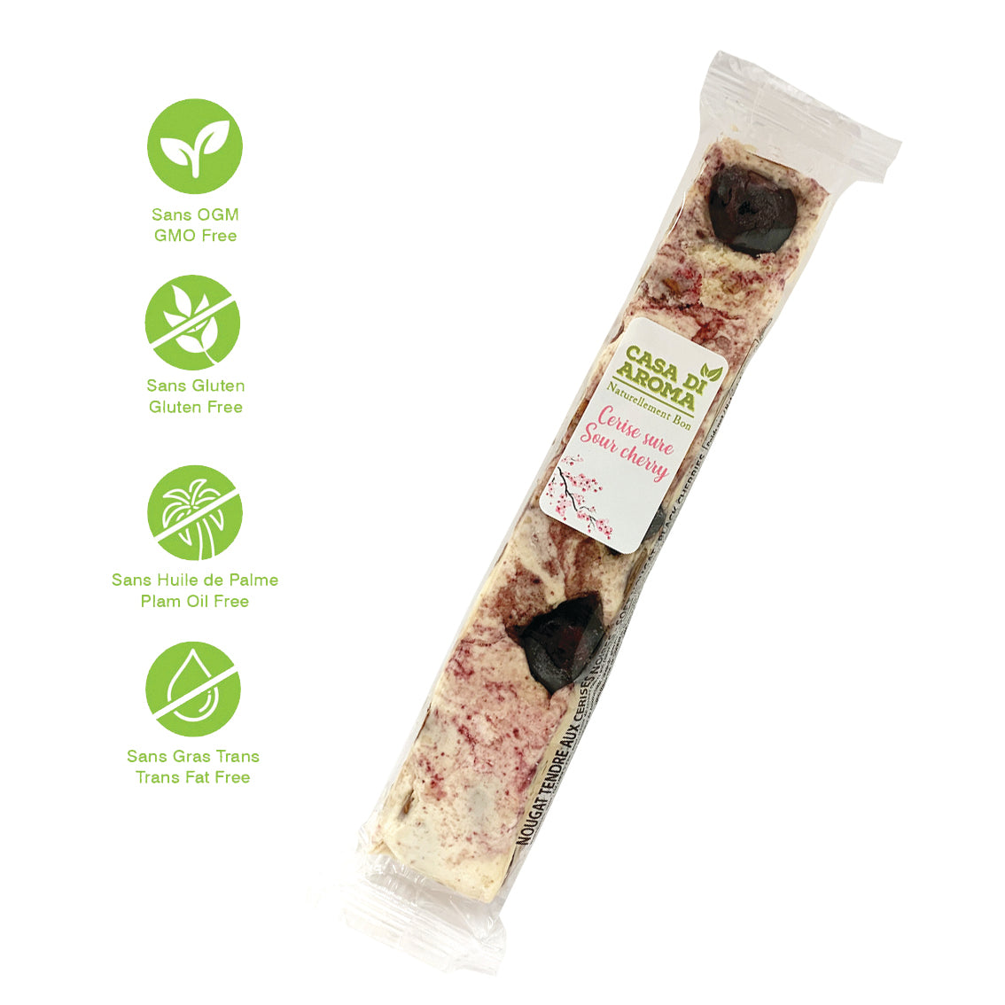 Nougat mou au miel et cerise acide 80g