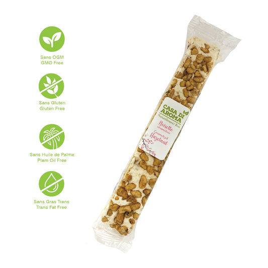 Noisettes Caramélisées, Nougat Moelleux au Miel 80g
