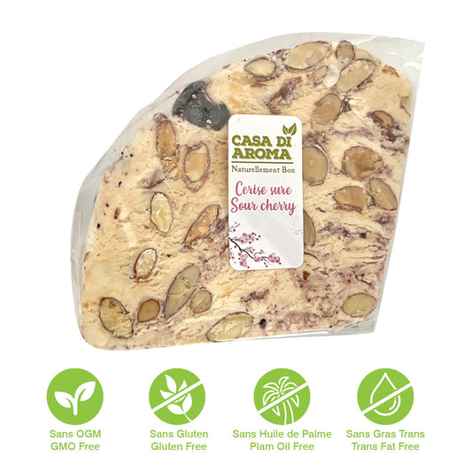 Gâteau nougat moelleux aux amandes et au miel cerise 150g