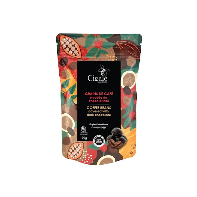 Colombian Espresso coffee bean covered with dark chocolate