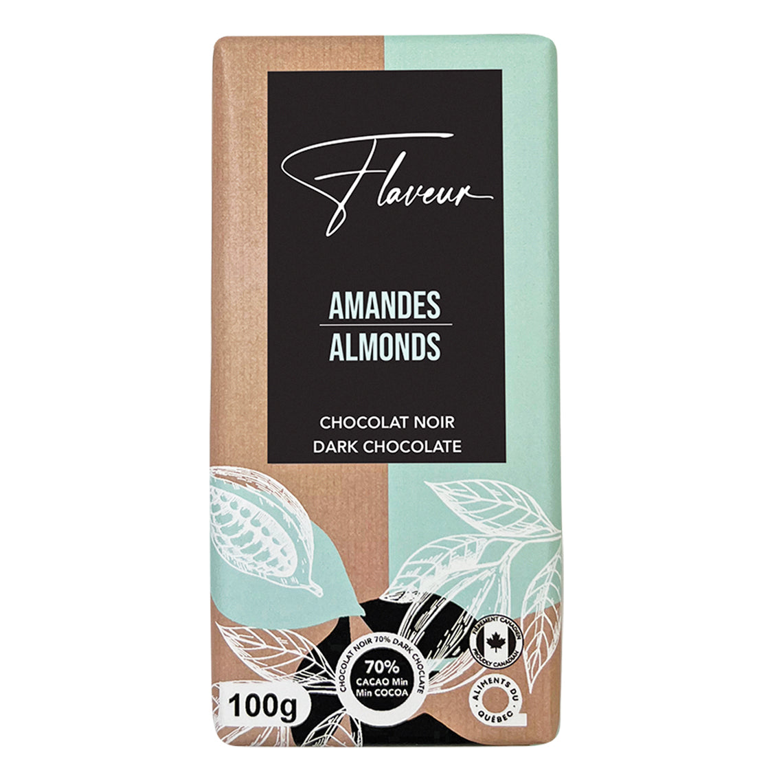 Tablette de Chocolat Noir 70% Amande - FLN0010