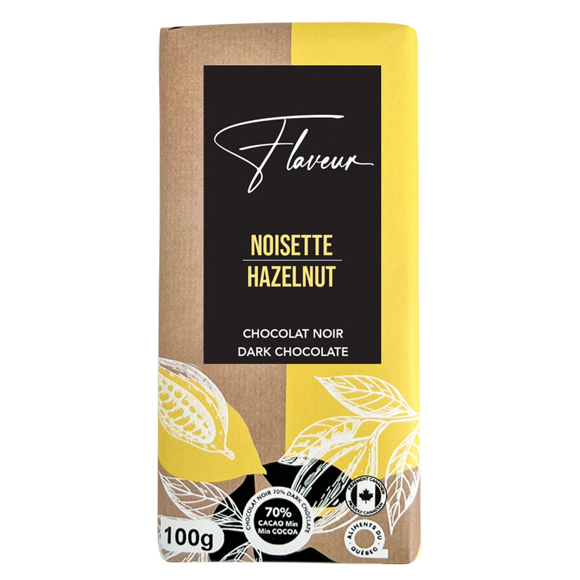 Tablette de Chocolat Noir 70% Noisette - FLN0013