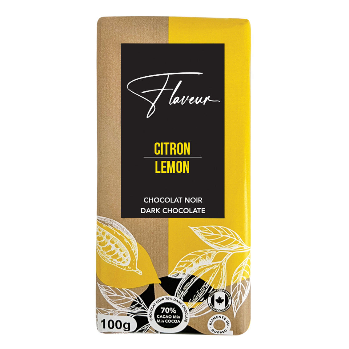 Tablette de Chocolat Noir 70% Citron - FLN0042