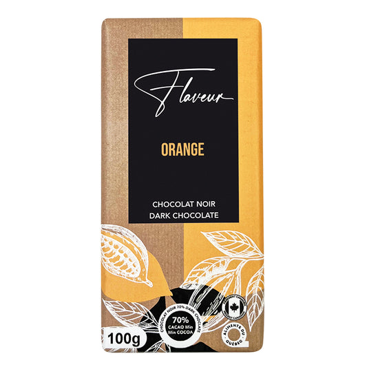 Tablette de Chocolat Noir 70% Orange - FLN0015