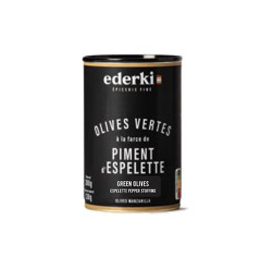 Olives vertes farcies au piment d'Espelette