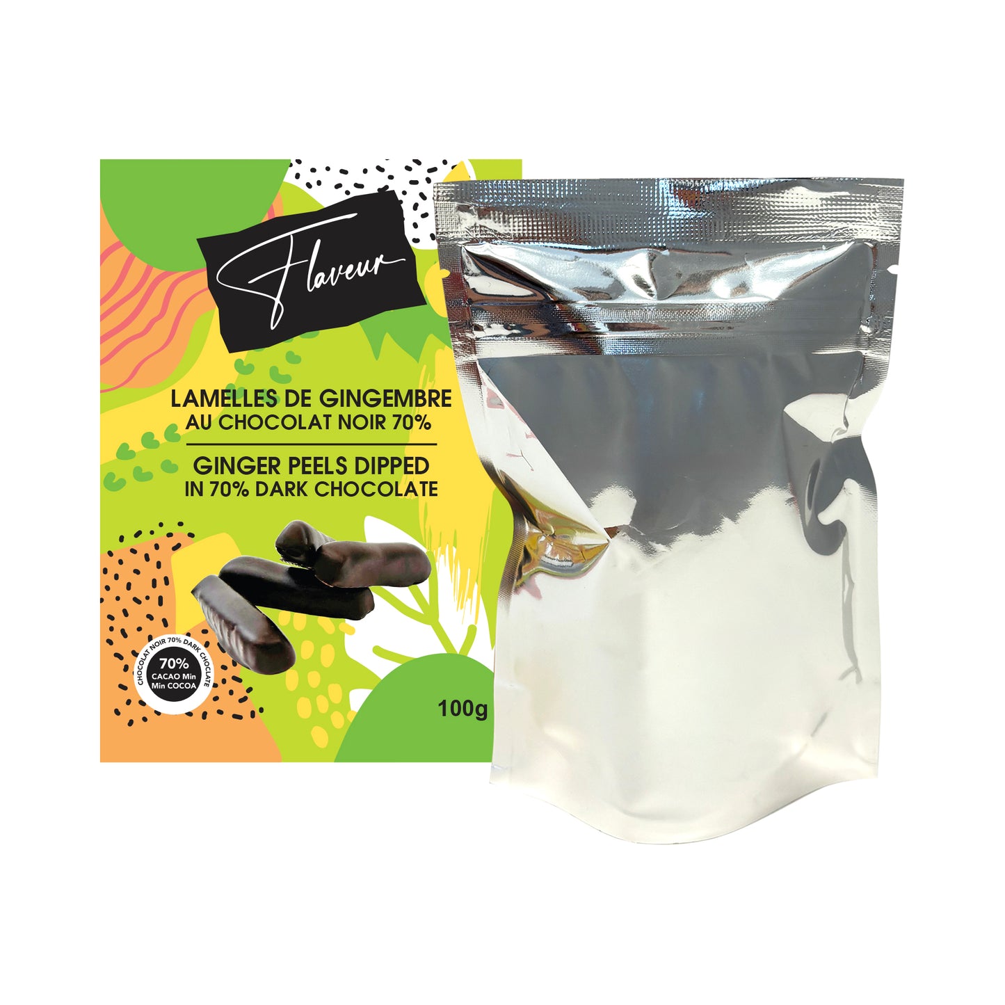 Ginger Peels dipped in 70% Dark Chocolate FL0044