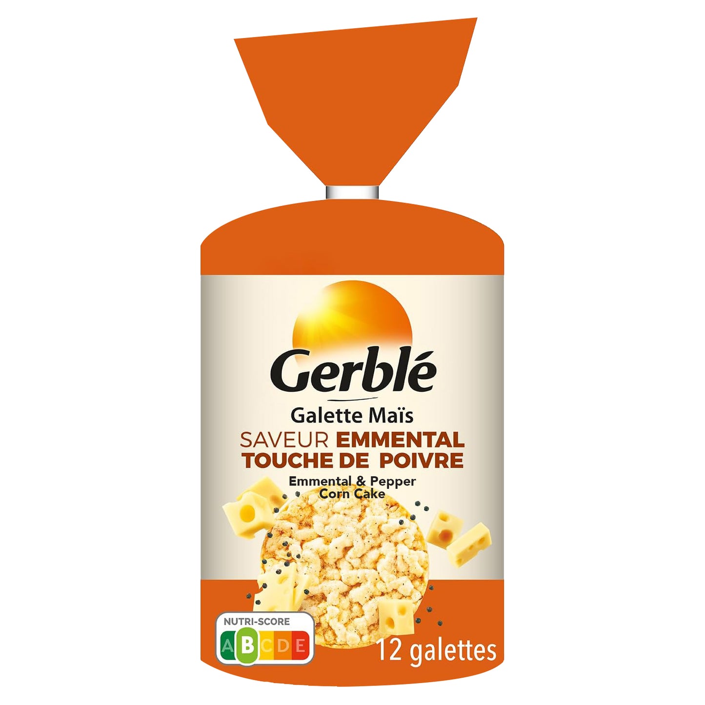 Gerblé Corn cracker Emmental with pepper Flavouring