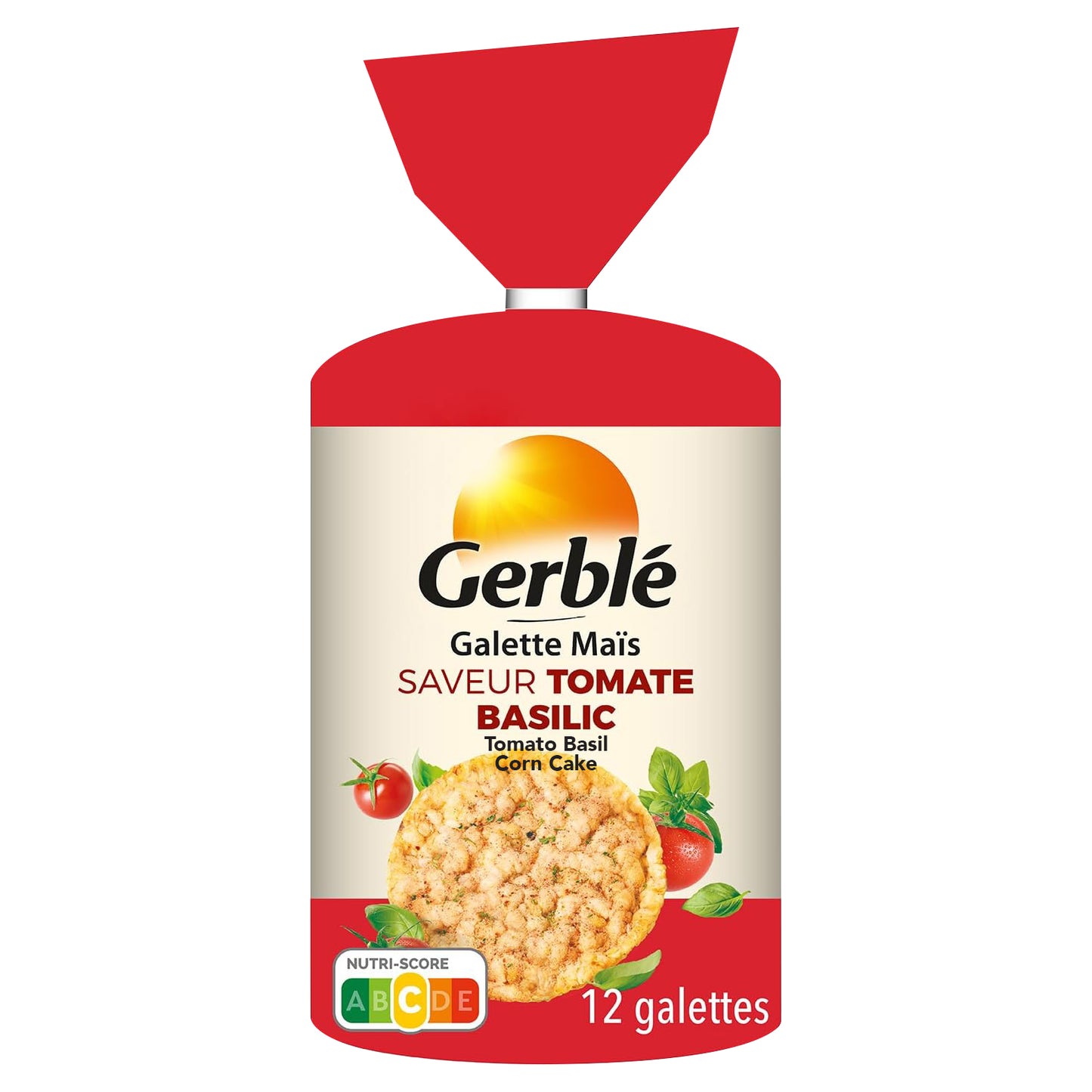 Gerblé Craquelins de maïs avec tomate, basilic et huile d'olive