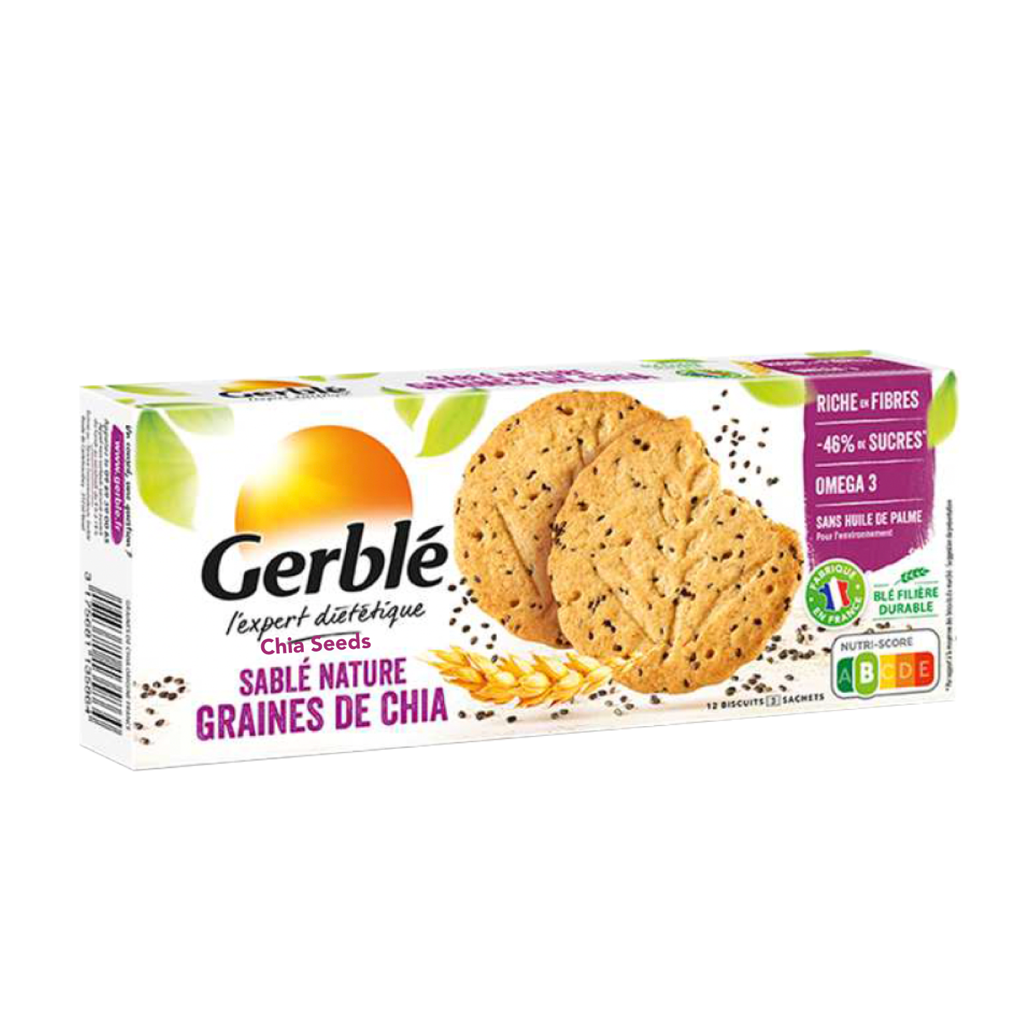 Gerblé Sablés Naturels aux Graines de Chia
