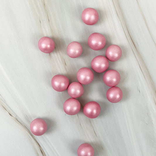 Boules croustillantes nacrées roses - 100g