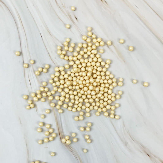 Ivory Pearlescent Sugar Balls 5mm - 100g