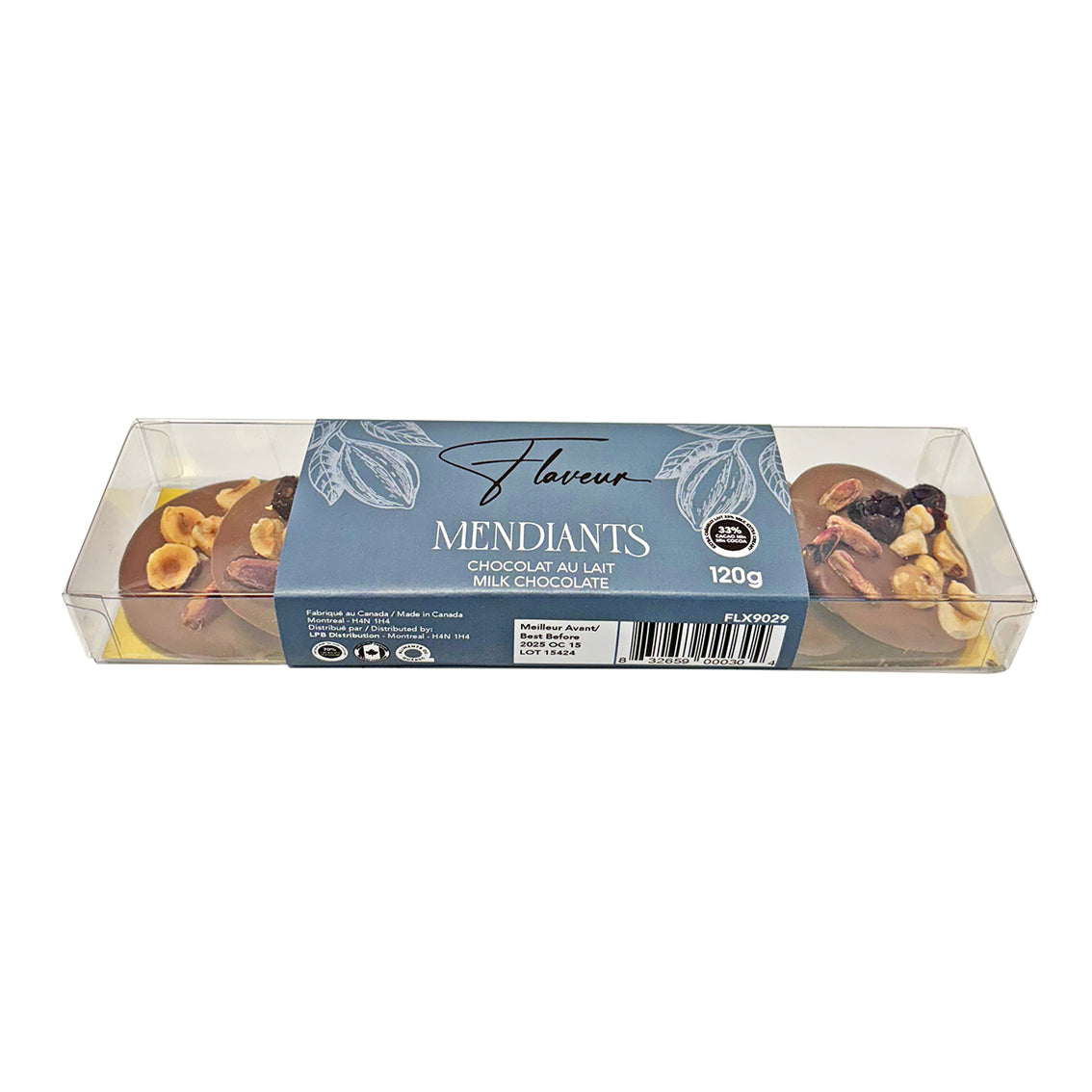 Mendiants au chocolat au lait assortis FLX9029