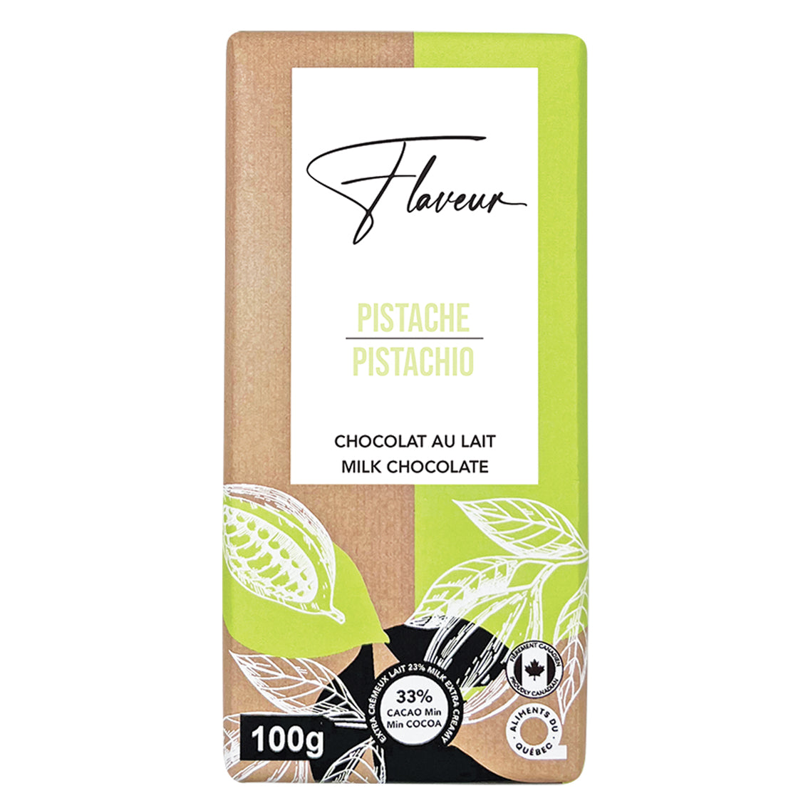 Tablette de Chocolat au Lait de Pistache - FLL0021
