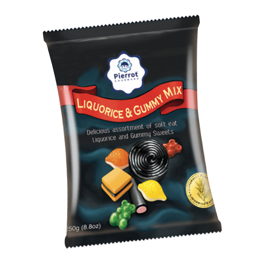 Assorted licorice & Fruit jellies 250g