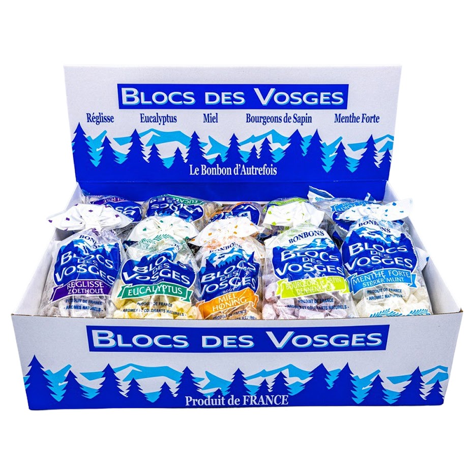 Disp. Blocs des Vosges Assortiment Eucalyptus, Miel, Bourgeons de Sapin, Menthe