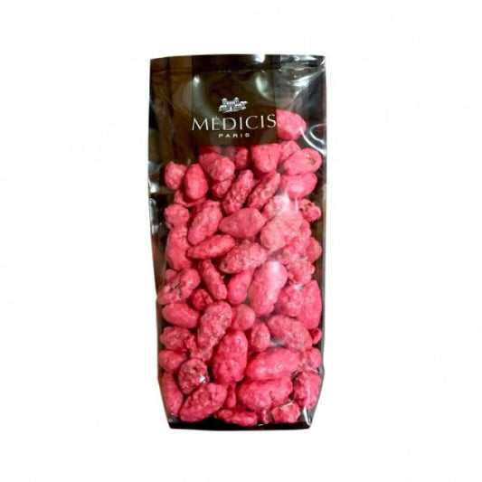 Pralines amandes roses grillées enrobées de sucre caramélisé et poli