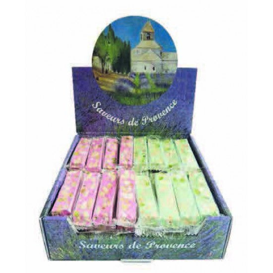 Display nougat bar raspberry and pistachio