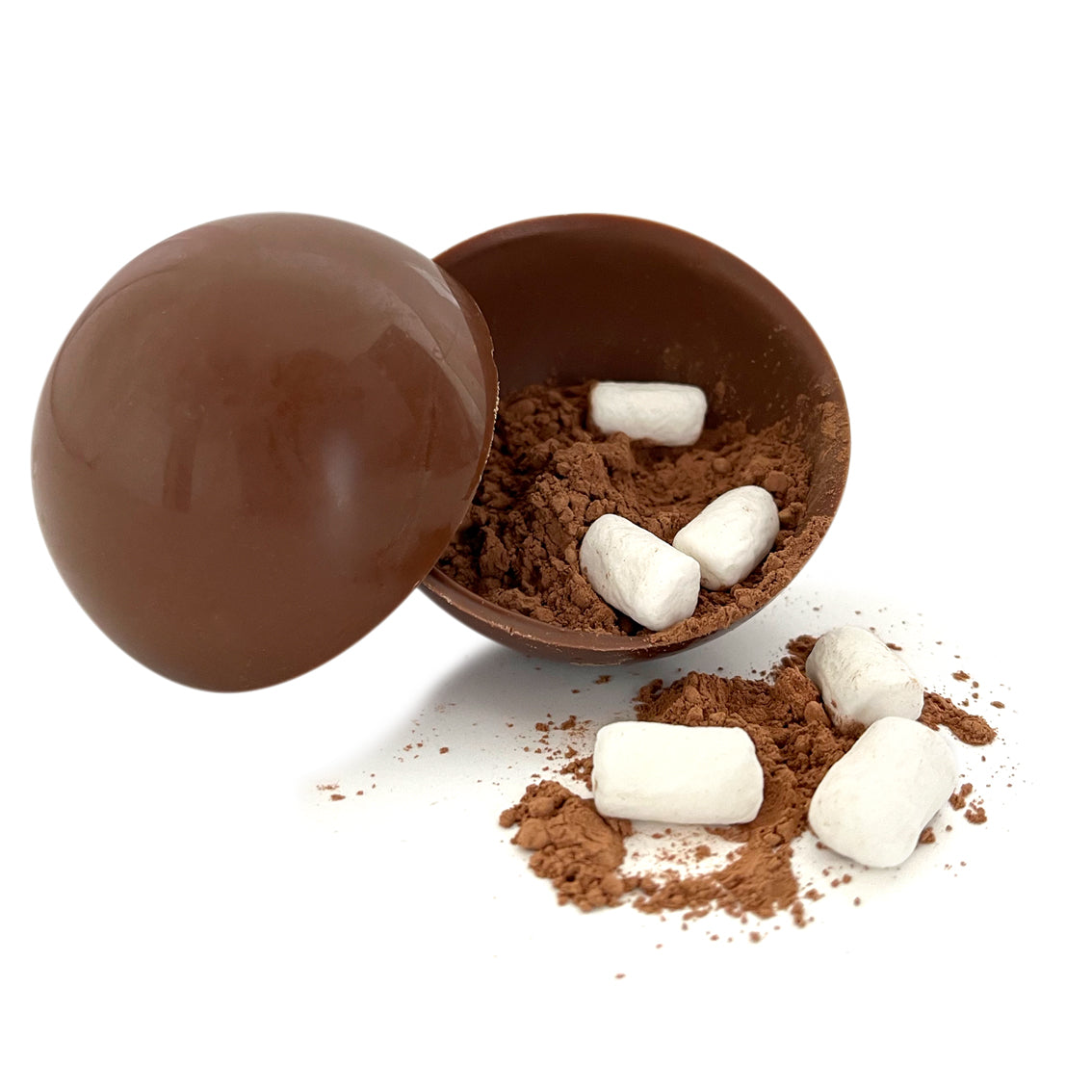 Milk Chocolate Bomb with Marshmellow and Cocoa Powder