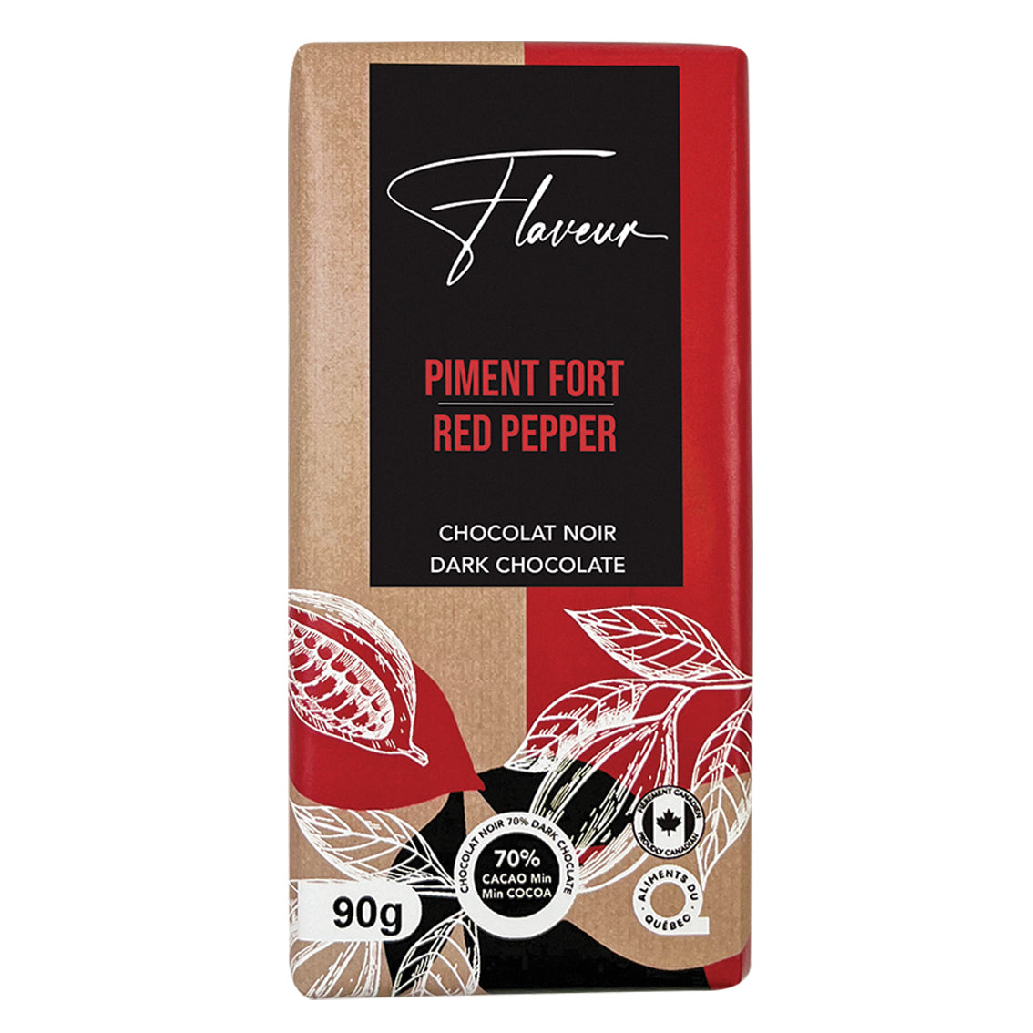 Tablette de Chocolat Noir 70% au Poivre Rouge - FLN0040