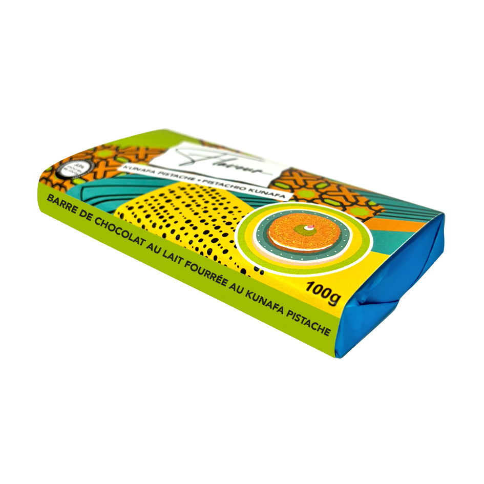 Milk Chocolate Bar filled with Pistachio Knafa - 100g