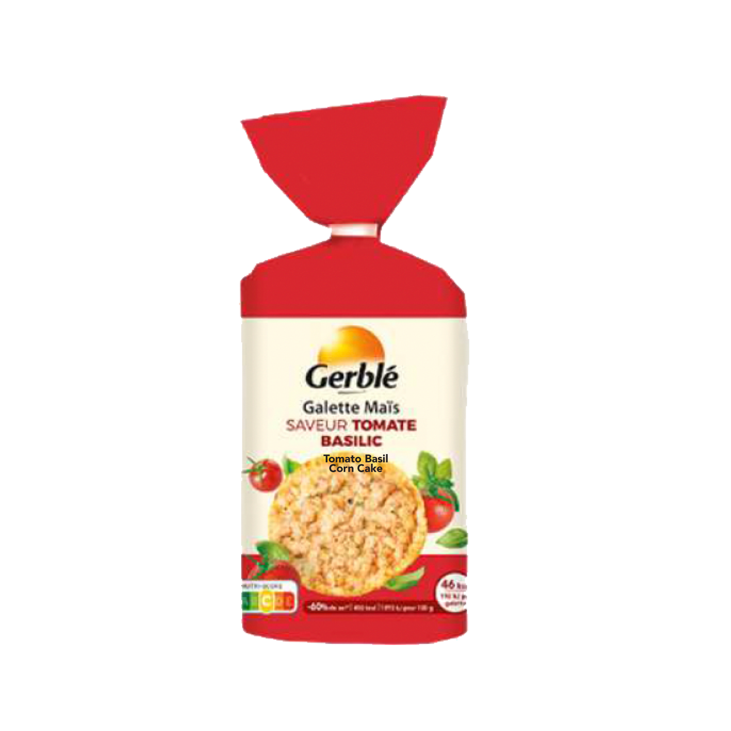 Gerblé Corn Cracker with tomato, Basil & olive oil