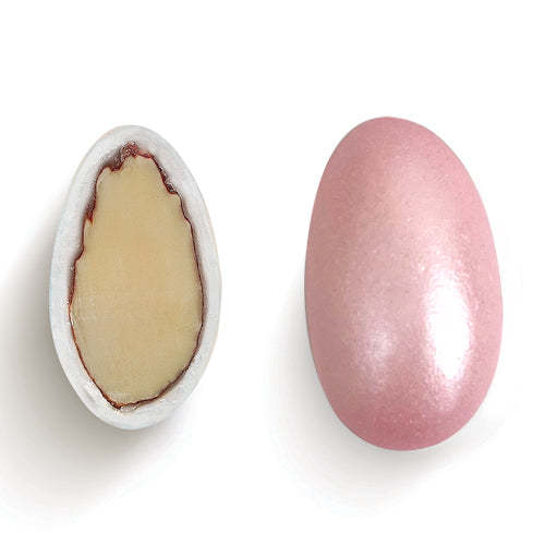 Pink Pearlescent Almond Dragees - 100g
