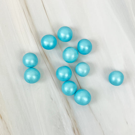 Boules croustillantes nacrées bleues - 100g