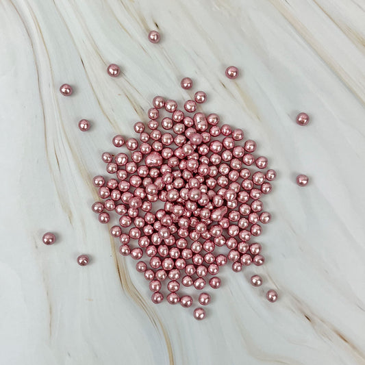 Boules croustillantes mini roses métalliques - 100g