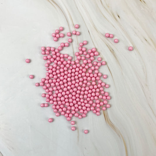 Pink Pearlescent Sugar Balls 5mm - 100g