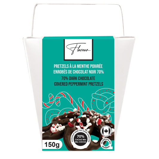 70% Dark Chocolate Covered Peppermint Pretzels ATN9016