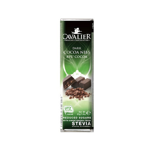 Cavalier dark chocolate bar with cocoa beans